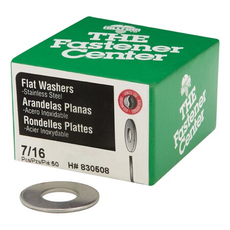 Hillman Washer Flat 7/16Ss Bx50 0830508